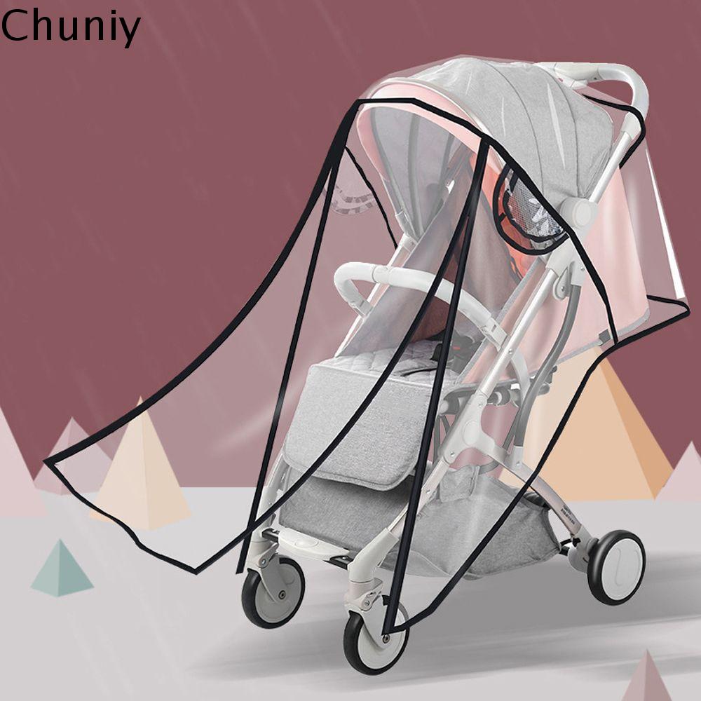 CHUNIY สากลสากลสากล สำหรับรถเข็นเด็กทารก ซิปเปิด ที่ป้องกันฝุ่น อุปกรณ์เสริมรถเข็นเด็ก เสื้อกันฝนรถเข็นเด็ก กันน้ำกันน้ำได้ ผ้าคลุมรถเข็นเด็กกันฝน EVA บังลมรถเข็นเด็ก