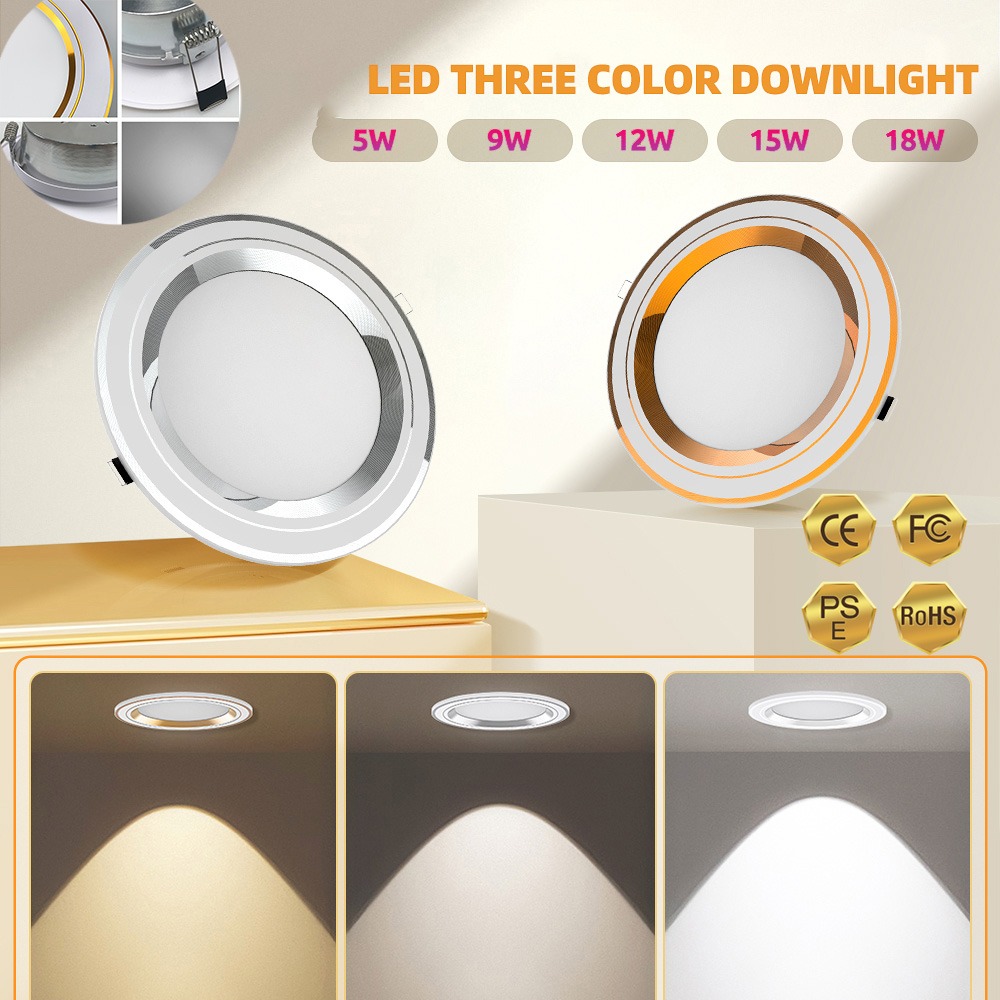 Đèn led âm trần 170v-265v đèn rọi 3w 5w 9w 12w 15w 18w lõm trong đèn trắng ấm lạnh đèn led trần hắt sáng