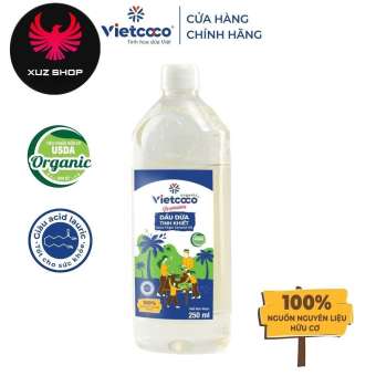 Dầu dừa ép lạnh hữu cơ Vietcoco 250ML - Dưỡng da, tóc, mi, mỹ phẩm - Massage, Detox