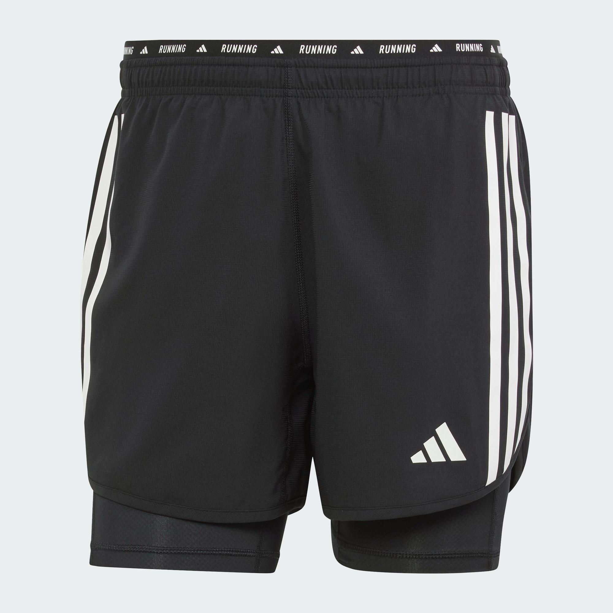 [CHỈ 2-5.2-MUA 2 GIẢM 15%+VOUCHER 8%] adidas Chạy Quần Short 2 Trong 1 3 Sọc Own the Run Nam Đen IQ3808