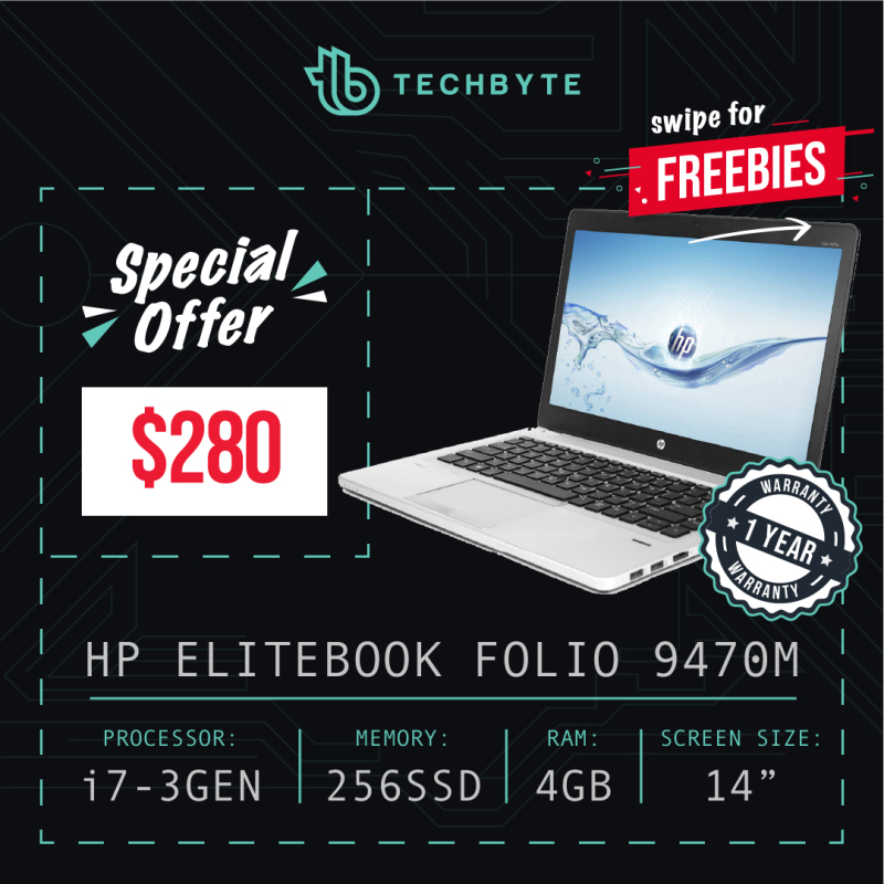 HP Elitebook Folio 9470M - 14 inch - Core i7 3GEN - 4GB RAM - 256GB SSD