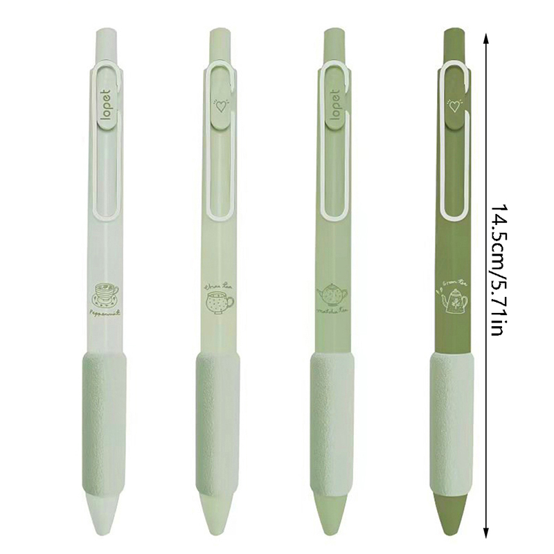 XIMiM 1PC Màu Xanh Lá Cây Trà Gel Bút Cảm Ứng Mềm Chủ 0.5Mm Bi Màu Đen Mực Cho Văn Phòng Trường