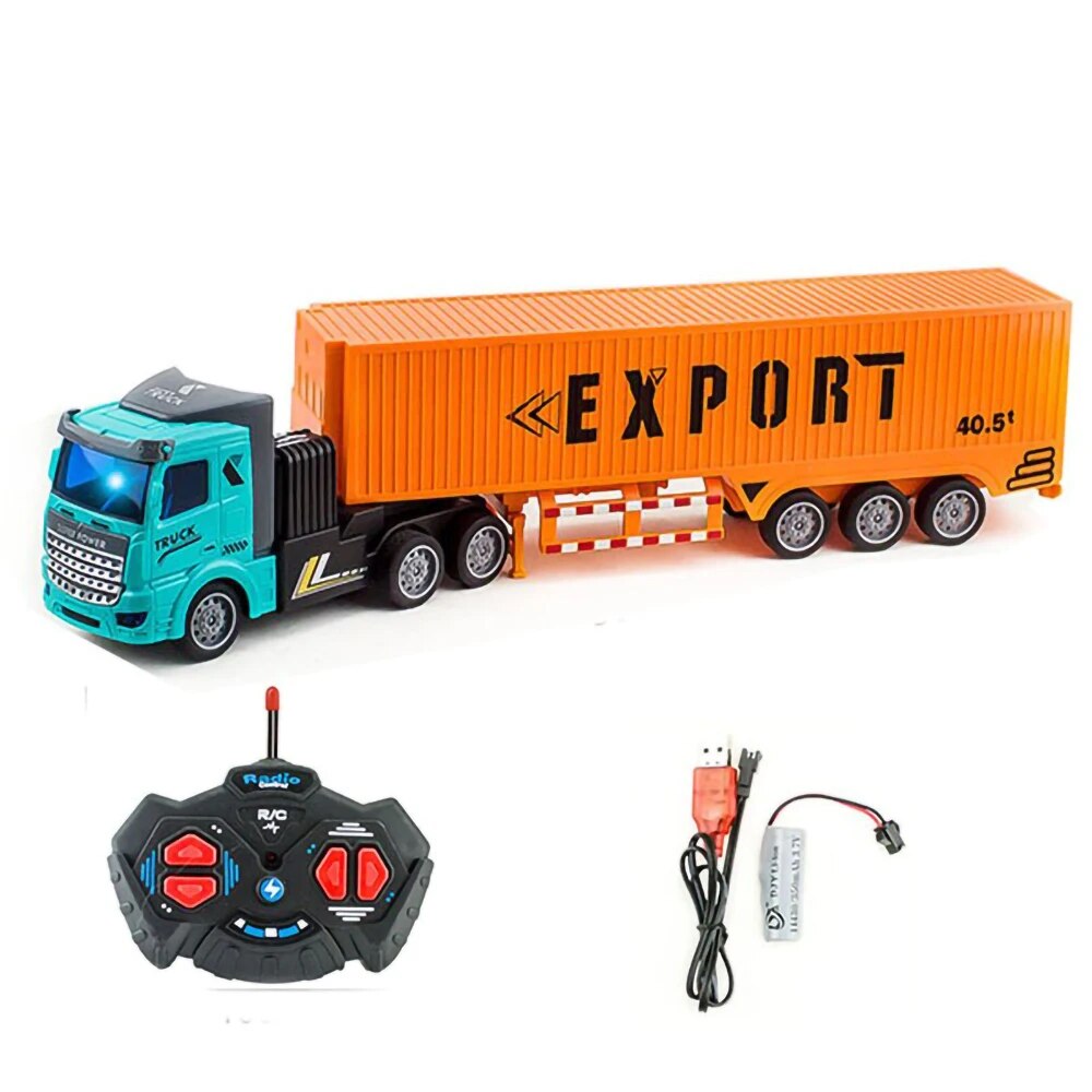 RC Đồ chơi xe xây dựng RC máy kéo điện nặng xe tải vận chuyển xe ben cậu bé điều khiển từ xa giao th