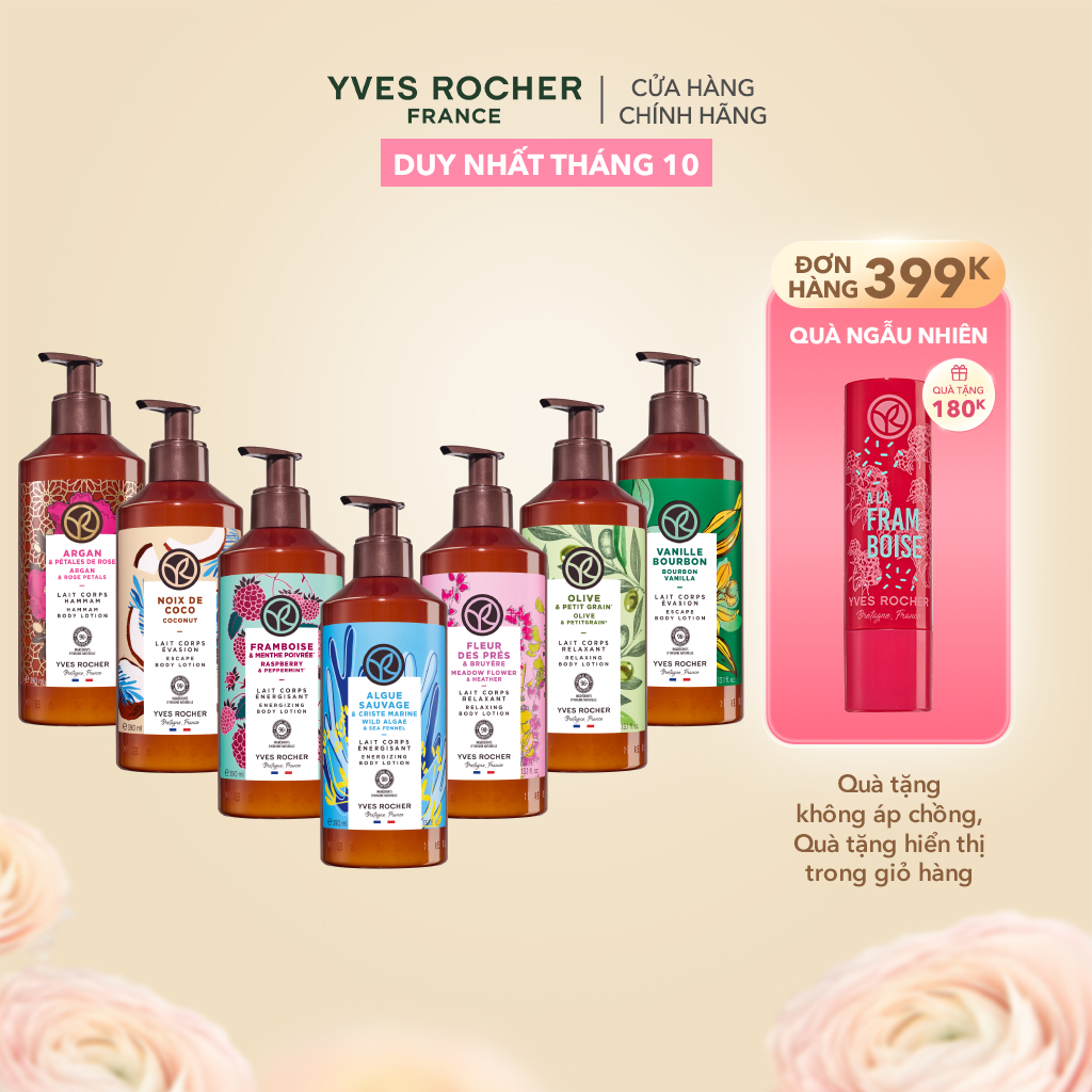 Sữa dưỡng thể thiên nhiên Yves Rocher Body Lotion 390ml (đa dạng mùi hương)