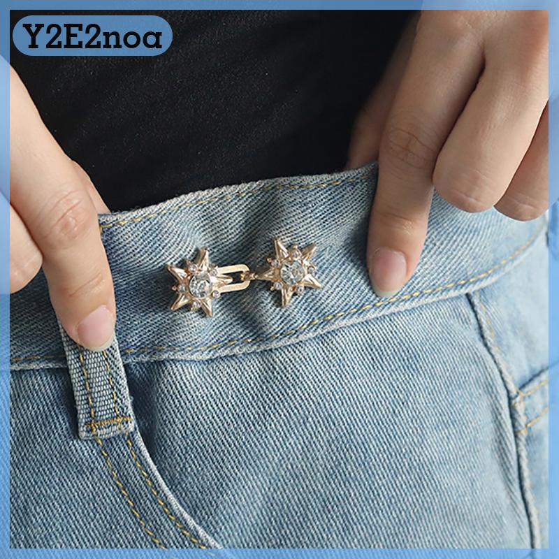 Y2E2noa Zircon sao hình có thể điều chỉnh thắt chặt tàng hình trang trí eo khóa quần jean quần váy có thể tháo rời quần áo phụ kiện