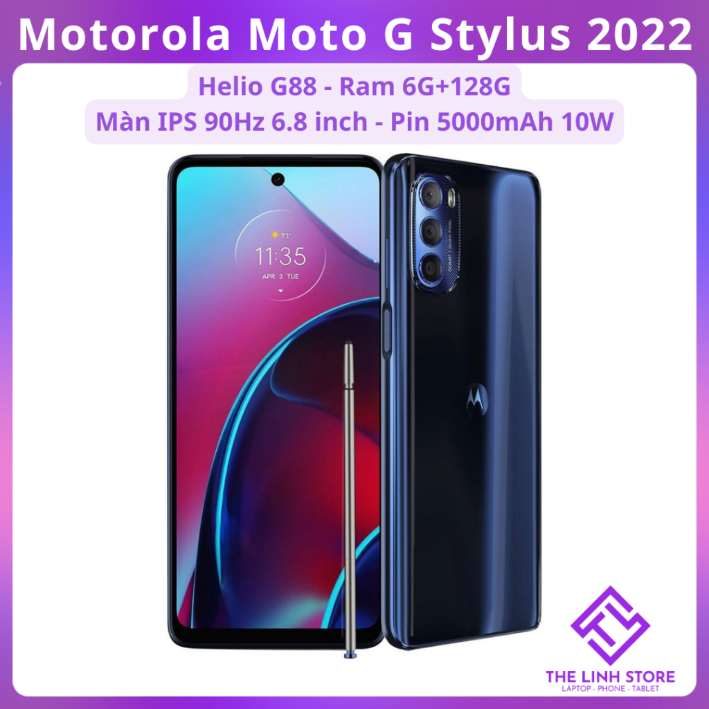 Điện thoại Motorola Moto G Stylus 2022 (XT2211) màn 6.8 inch 90Hz - Helio G88 ram 6G 128G