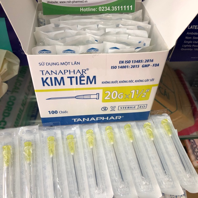 ️ [Hộp 100 cây] SIÊU BÉN - đầu kim tiêm ép vỉ tiệt trùng 20G TANAPHAR - ĐẦU KIM TIÊM SẠC LẤY THUỐC 2