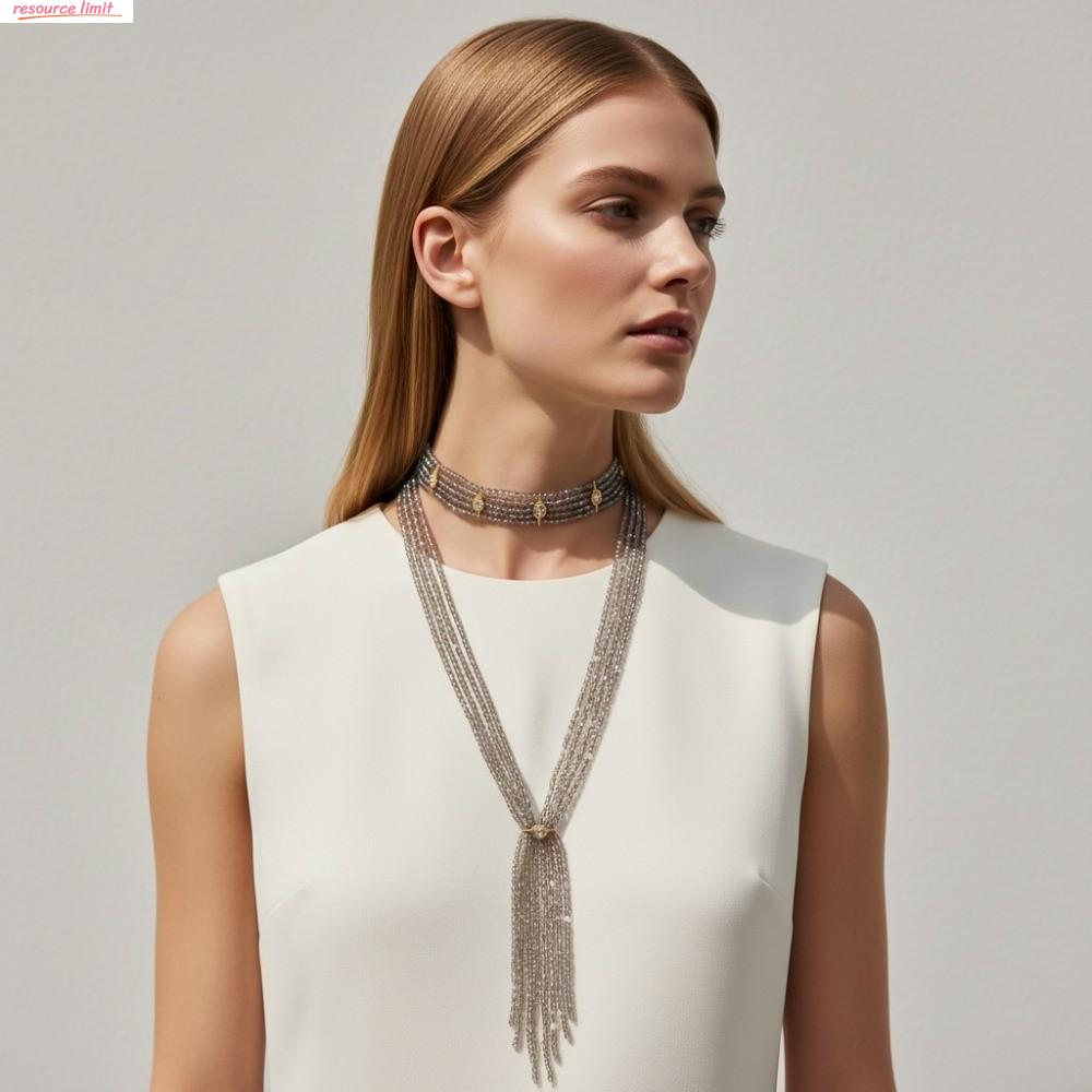 RESOURCE LIMIT 2 PCS 2 ชั้น สร้อยคอลูกปัดซ้อน โอ้อวด อเนกประสงค์ สร้อยคอชอคเกอร์ประดับลูกปัด ยอดเยี่ยม จิวเวลรี่ สร้อยคอผู้หญิง สาวๆ เท่ๆ ราคา 168 บาท*ส่งฟรี