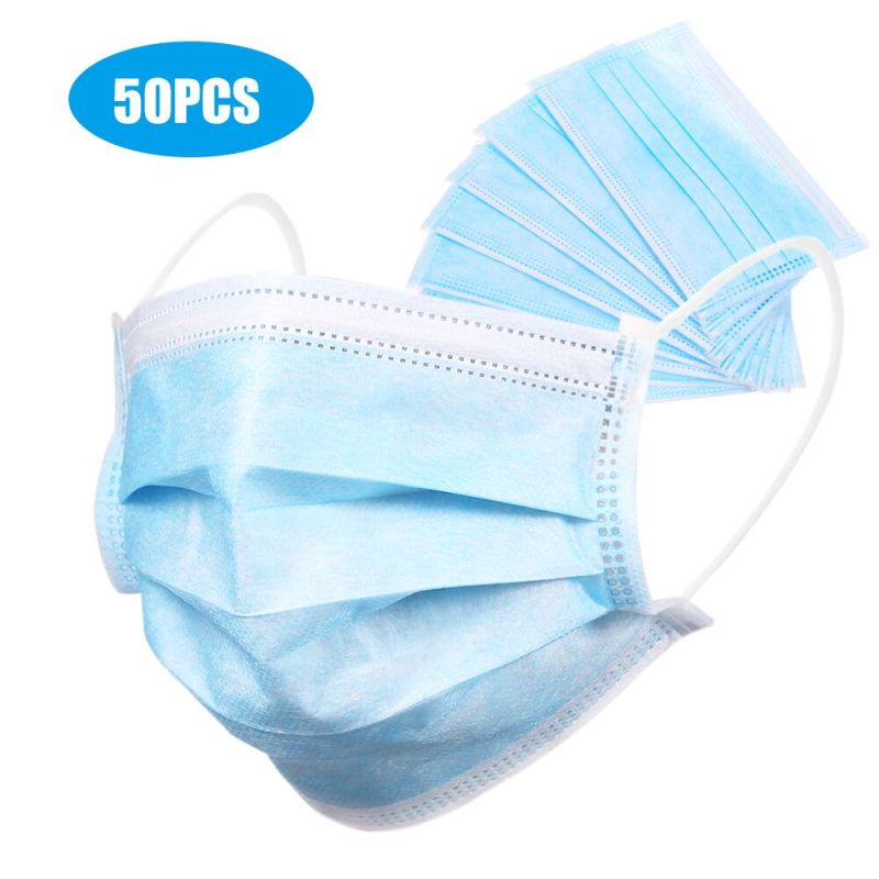 50PCS Face Masker Disposable Anti PM2.5 Anti Particle Face Cover Breathable Dustproof Mouth Cover