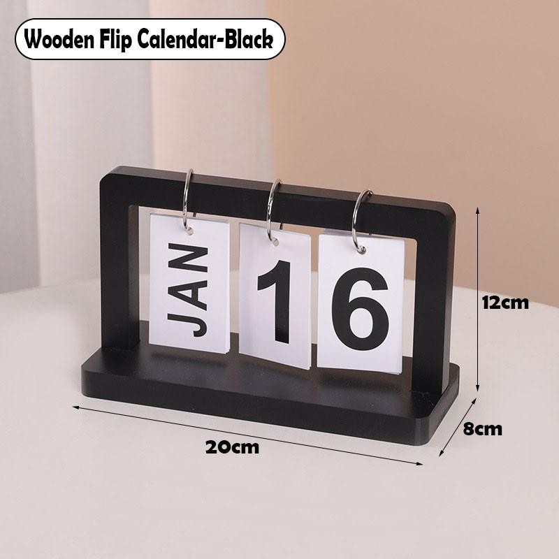 Wooden Flip Calendar Board Minimalist Desktop Table Home Office Decoration Display Desk Calendar