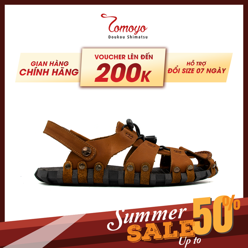Sandal rọ nam da bò thật tomoyo tms10103