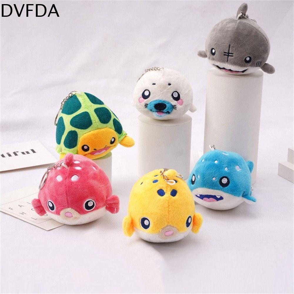 DVFDA Mini Dễ thương Con dấu Cá Mập Charm túi Rùa Dây Chuyền sang trọng Động vật đại dương Móc khóa sang trọng Móc khóa nhung lông