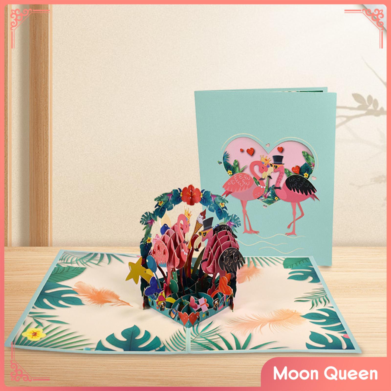 Moon Queen Love Flamingos Popup Card Graduation Card Best Wishes Popup