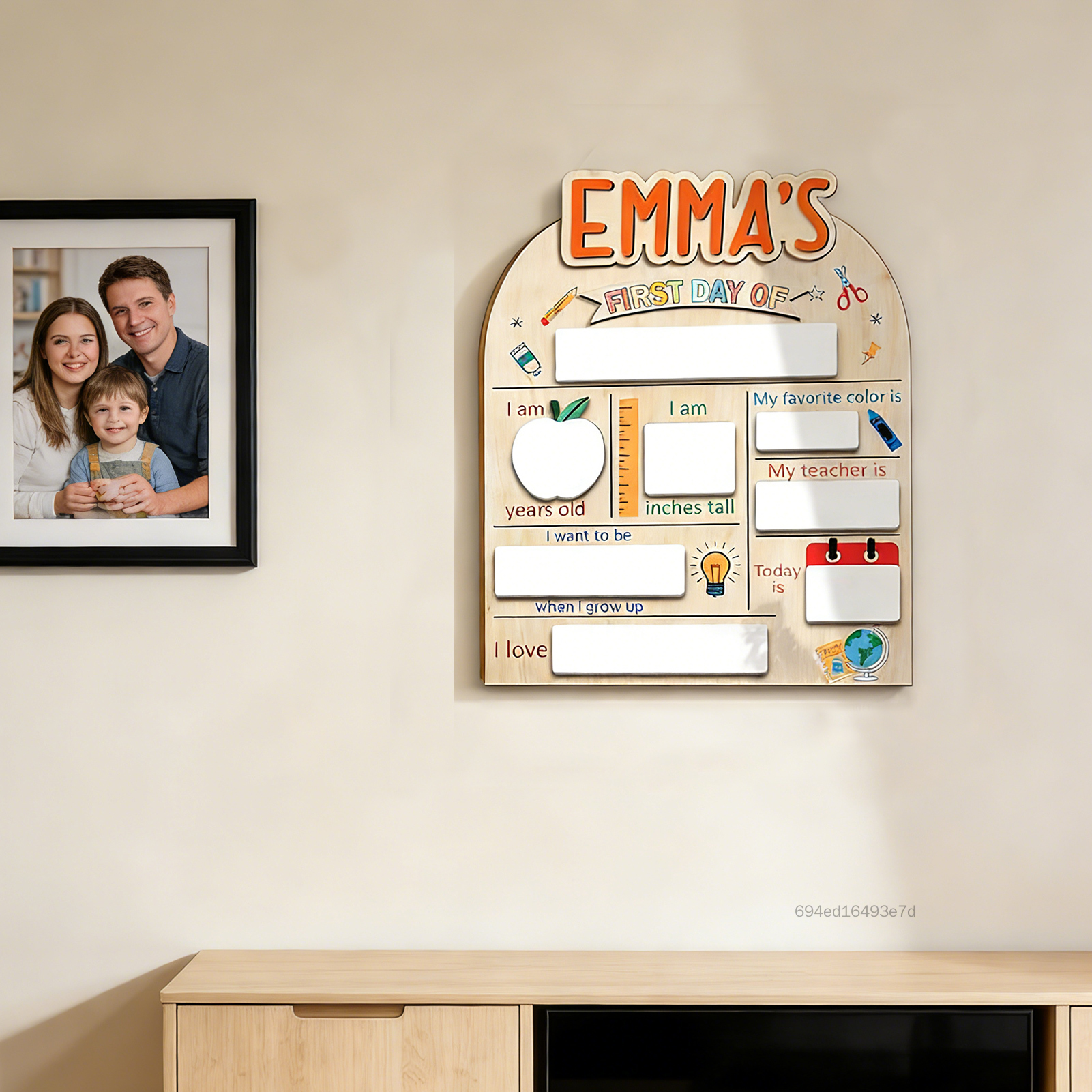 Dấu hiệu Back To School được cá nhân hóa Chất liệu tự nhiên Xyloid cho Ngày đầu tiên Ảnh Prop TF-End-VN Giá 164,000 Đồng*Miễn phí vận chuyển