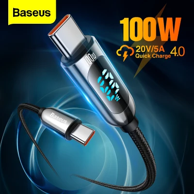 Baseus PD100W USB C Cable for MacBook 2021 2020 5A Fast Charging USB Type C Cable For Xiaomi Samsung Huawei Data Wire Phone Charging Cable