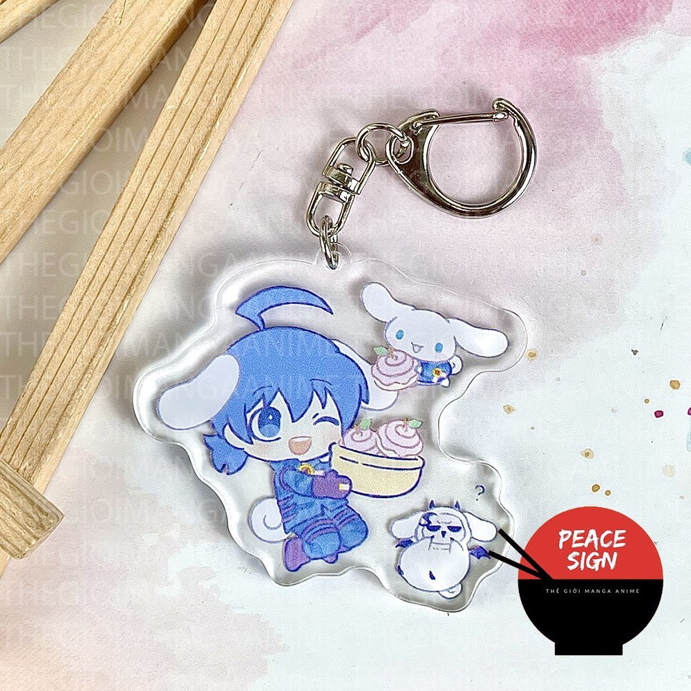Móc khóa IRUMA GIÁ ĐÁO ver SANRIO Mairimashita! Iruma-kun anime chibi mica trong acrylic xinh xắn