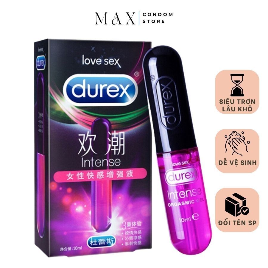 Gel bôi trơn Durex Intense Orgasmic hàng nội địa Trung, gel bôi trơn tình dục tăng khoái cảm chai 10
