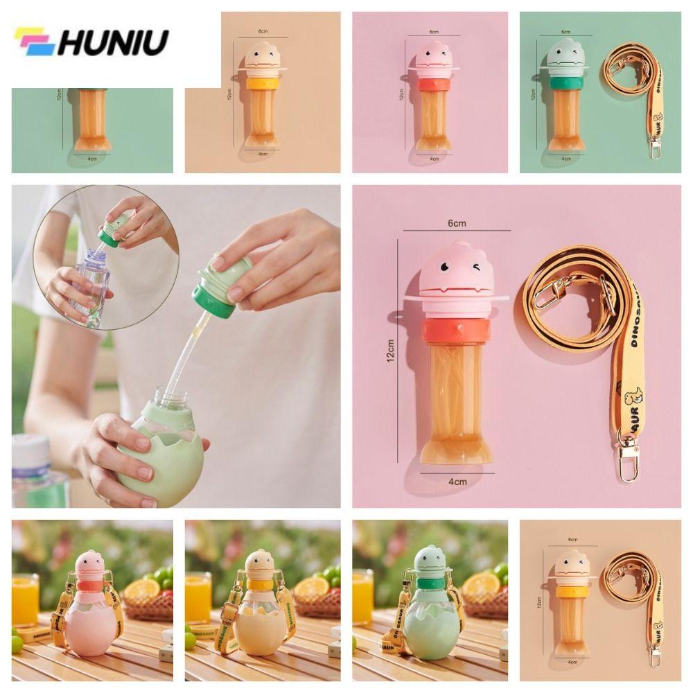 HUNIU การ์ตูนไดโนเสาร์ ฝาขวดน้ำสำหรับเด็ก 2 IN1 หลอดซิลิโคนฟาง ภาชนะให้น้ำสำหรับเด็กป้อนอาหาร ที่หมุนได้ ฝาปิดแบบเกลียว ฝาปิดเปลี่ยนขวด เด็กเด็กๆ ราคา 126 บาท*ส่งฟรี