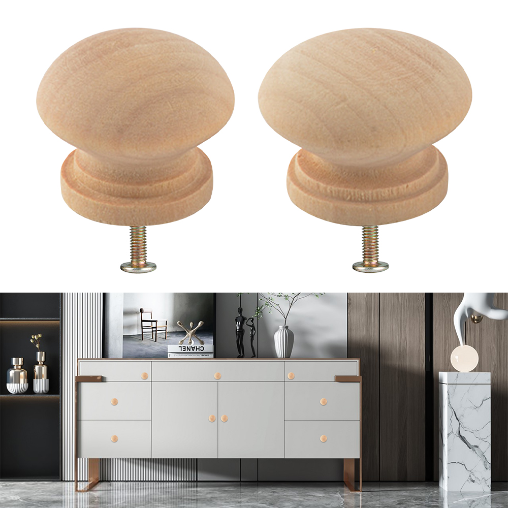 10Pcs tủ gỗ Knobs Set Với Vít Nấm hình tròn Tự Nhiên Bằng Gỗ tay nắm kéo Đối Với Trang Chủ Nhà Bếp cửa văn phòng tủ quần áo tủ chè ngăn kéo Đồ Nội Thất
