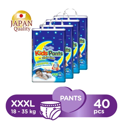 MamyPoko Kids Night Pants Boy Diapers XXXL 10 X 4 Packs 40 Pcs (18-35kg)
