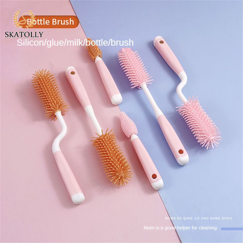 Skatolly 360 độ xoay Silicone bàn chải chai sữa cho trẻ cọ núm vú sữa bột   bị làm sạch