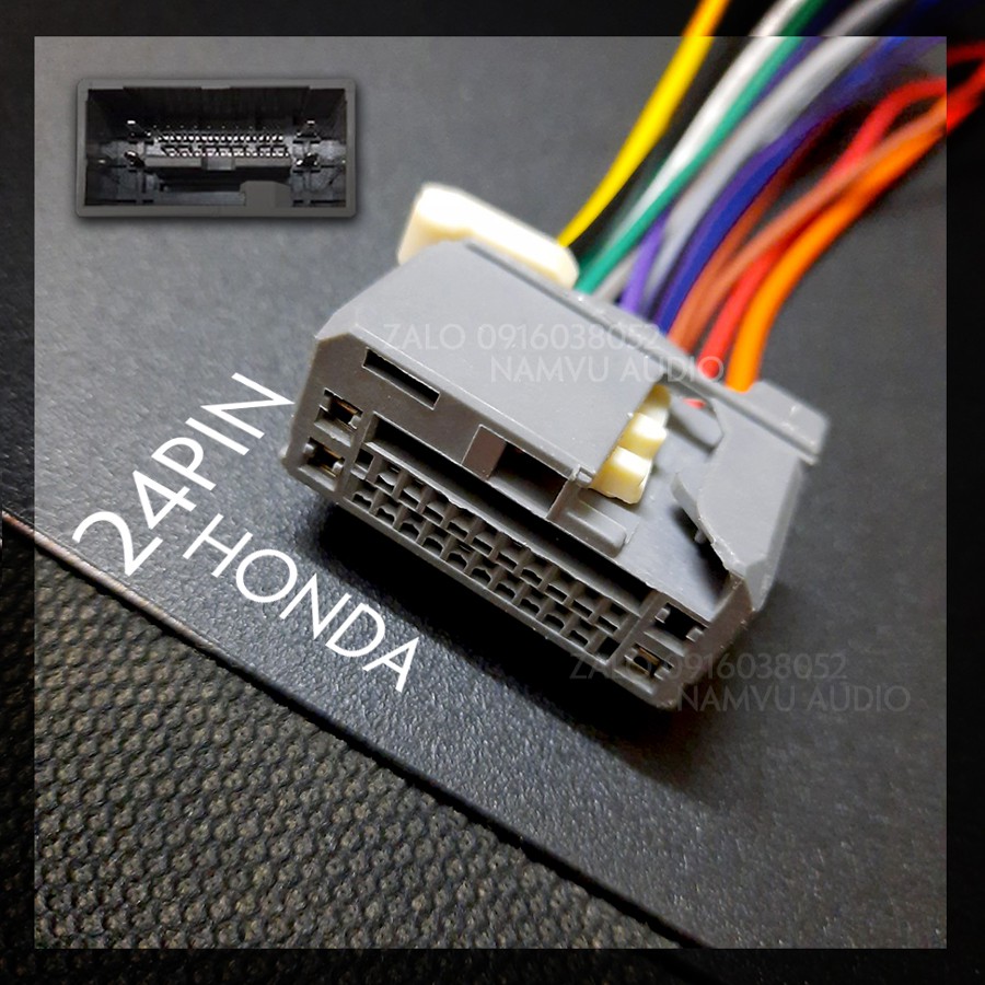 Dây cáp 24pin có lẫy - jack kết nối loa và nguồn cho cd ô tô honda