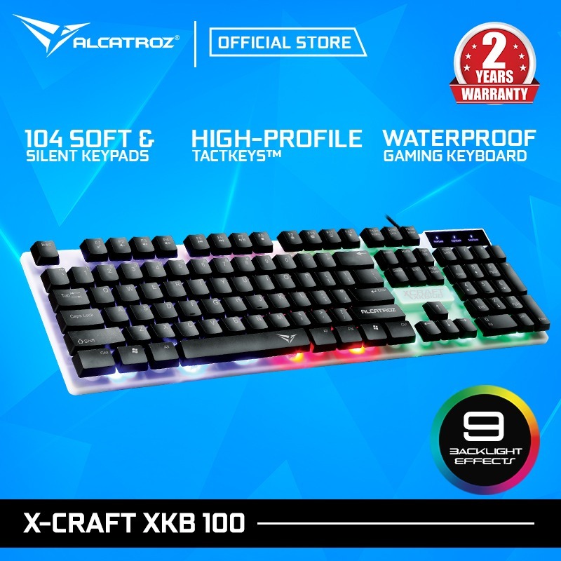 Alcatroz X-Craft XKB-100 Spill Proof Gaming Keyboard with FX Backlight Effect Singapore