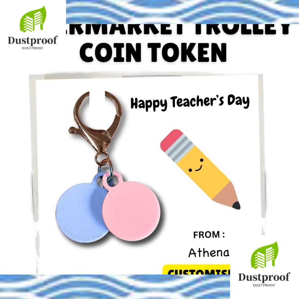 2pcs Singapore Supermarket Trolley Coin Token $1 / 50cents keychain