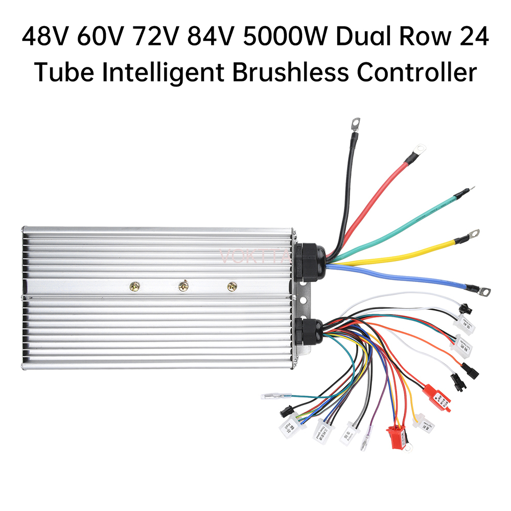 Voktta 48V 60V 72V 84V 5000W hai hàng 24 ống Bộ điều khiển không chổi than thông minh