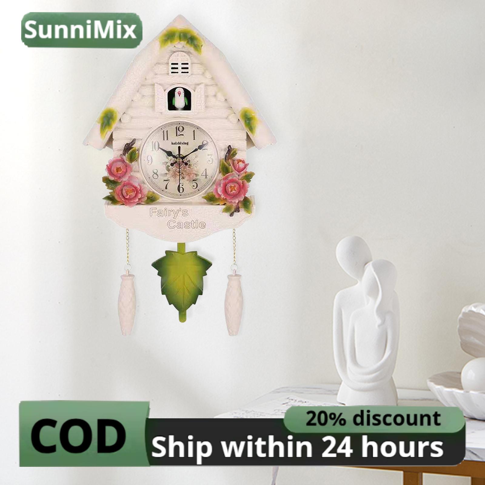 Vintage Style Cuckoo Wall Clock Silent Decoration for Home Decor Bedroom