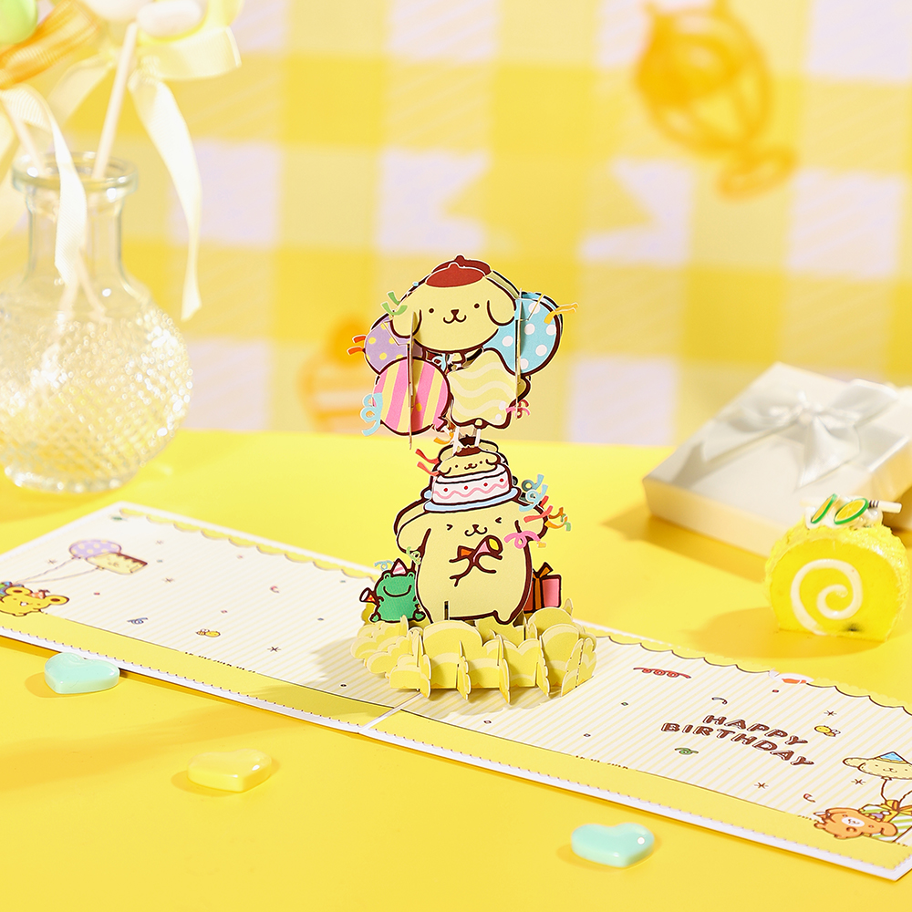Corneliali Sanrio 3D Pop Up giai điệu kuromi Hello Kitty pochacco hạnh phúc thiệp chúc mừng sinh nhậ