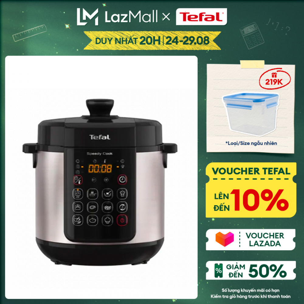 Nồi áp suất điện đa năng tefal speedy cook 5l cy222d68