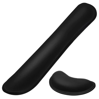 Gel Memory Foam Set Keyboard Wrist Rest Pad, Mouse Wrist Cushion Support for Office, Lightweight,Black