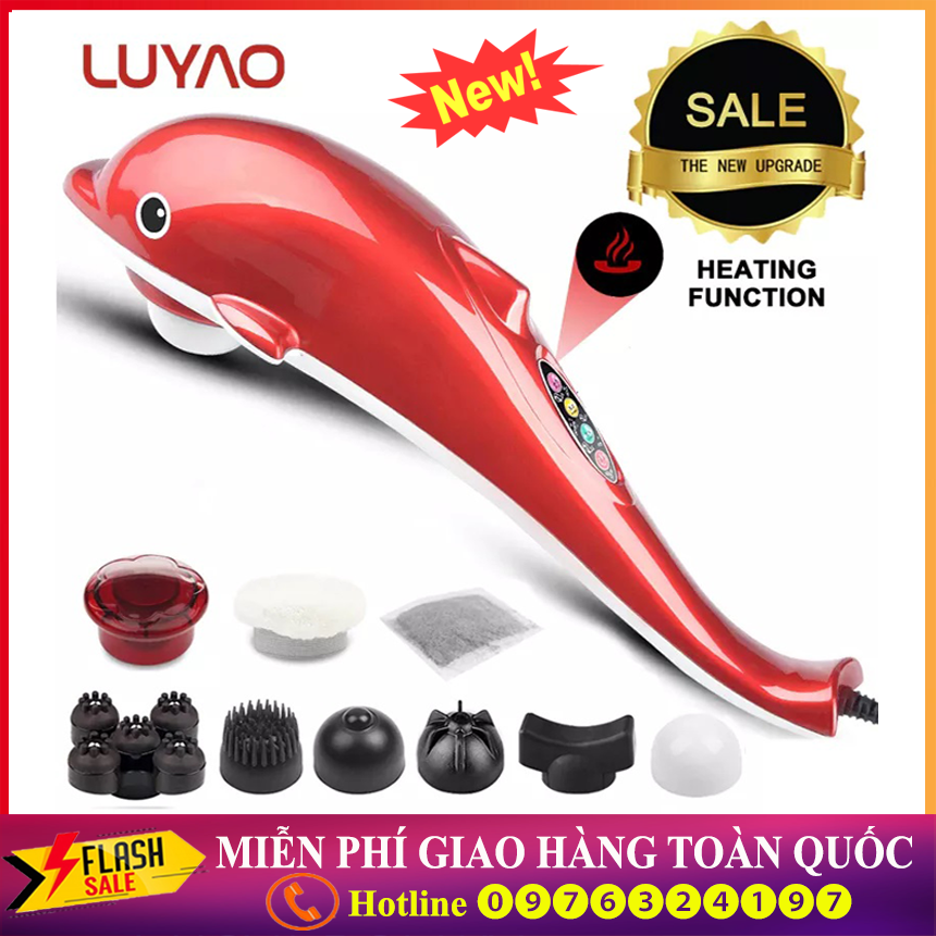 ( LOẠI CAO CẤP ) Máy Mát Xa Đấm Lưng Cá Heo Massage Búa Rung Hồng Ngoại Bụng , Cơ , Lưng , Cổ Tử Cung Giảm Đau Thư Giãn Giảm Mệt Mỏi Massage Toàn Thân, Cổ, Vai, Eo, Lưng, Chân Dễ Dàng.
