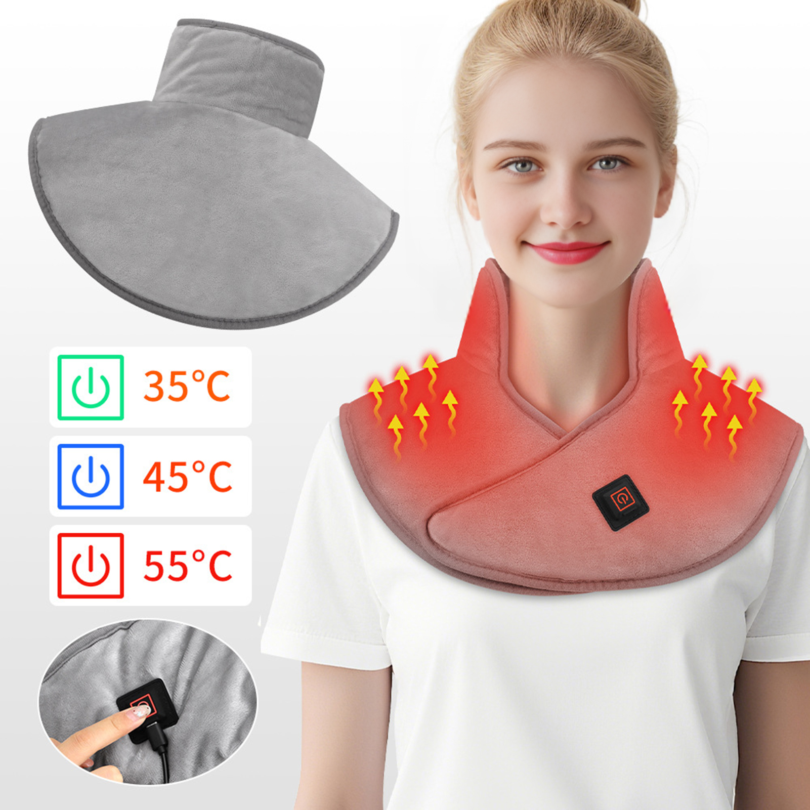 Goodbro Điện Cổ và Vai Ấm Có Thể Sạc Lại Đệm sưởi ấm Cho Cổ USB Sưởi Ấm Khăn Choàng Chăn điện Nóng Nén Cho cổ vai Trở Lại Bụng Chân Eo Sưởi ấm nhanh Đệm sưởi ấm Cho Thư Giãn Và Đau