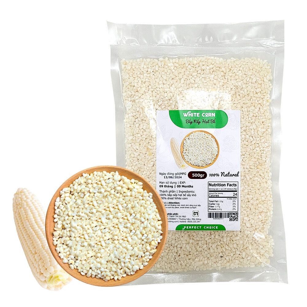 Bắp nếp bể bắp cà trắng nấu xôi chè túi 500gr