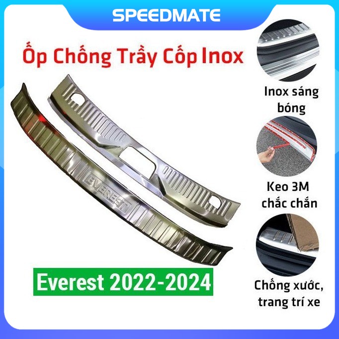 Ốp chống trầy cốp trong ngoài Ford Everest 2022-2024 Inox - Speedmate