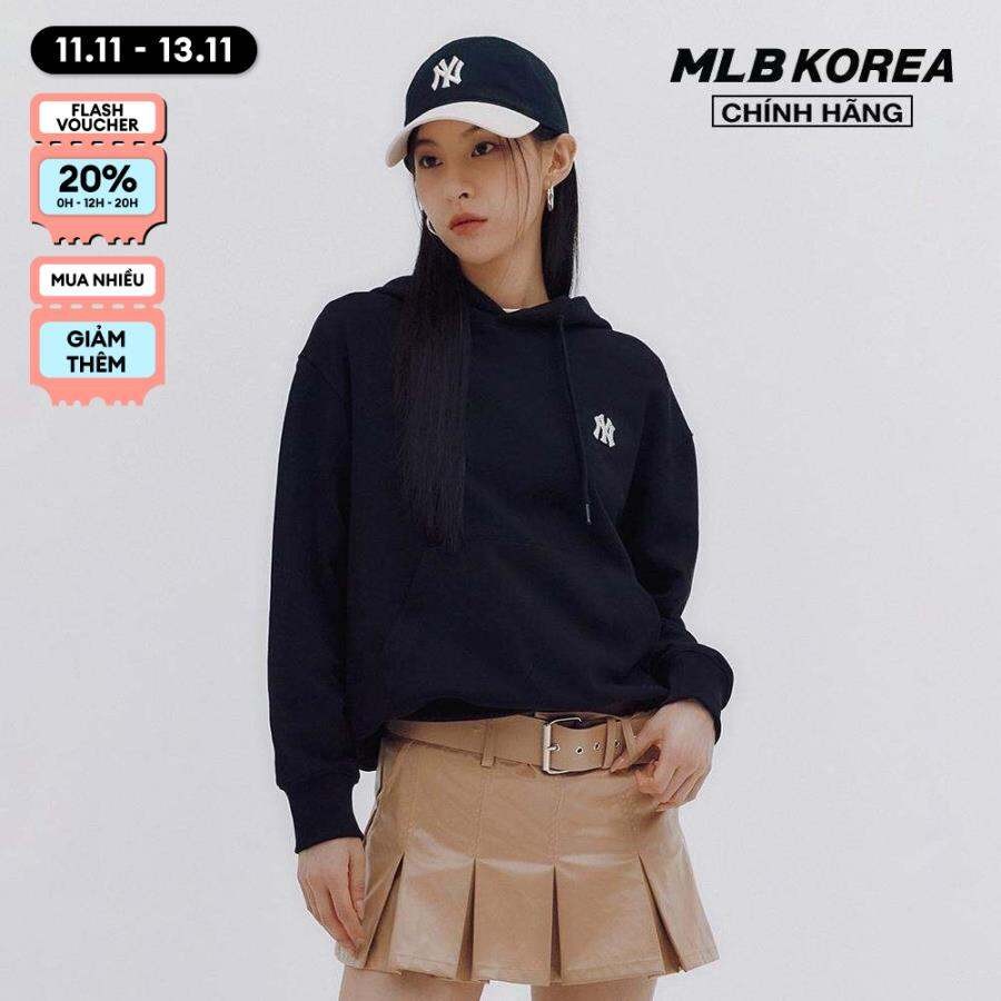 MLB - Áo hoodie unisex tay dài phối mũ Basic Small Logo 3AHDB0134-50BKS