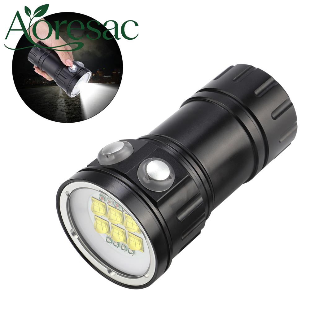 Aoresac ไฟฉายดำน้ำกันน้ำ ทนต่อการกัดกร่อน ไฟฉาย LED กันน้ำกันลื่นพร้อมด้ามจับที่แข็งแรงสำหรับการเดินป่าสำหรับการตั้งแคมป์ ราคา 3,172 บาท*ส่งฟรี