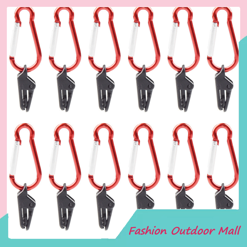 12pcs Tent Clamps Clips With Carabiner Windproof High Strength Outdoor Camping Tent Accessories ราคา 54 บาท*ส่งฟรี