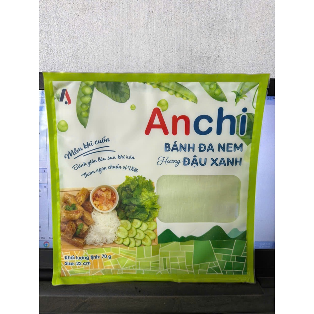 (Combo 10) Bánh đa nem An Chi Hương Đậu Xanh size 22cm, 70g