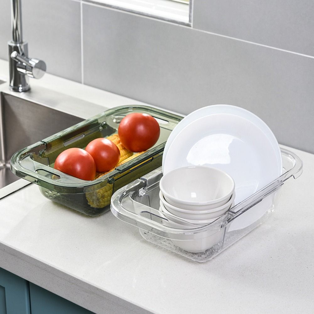 TATADAN Nhà Nhà bếp Sấy khô Tiết kiệm không gian Có thể điều chỉnh Thoát nước Giá thoát nước Giá đỡ xốp Sắp xếp bồn rửa Giỏ đựng đồ