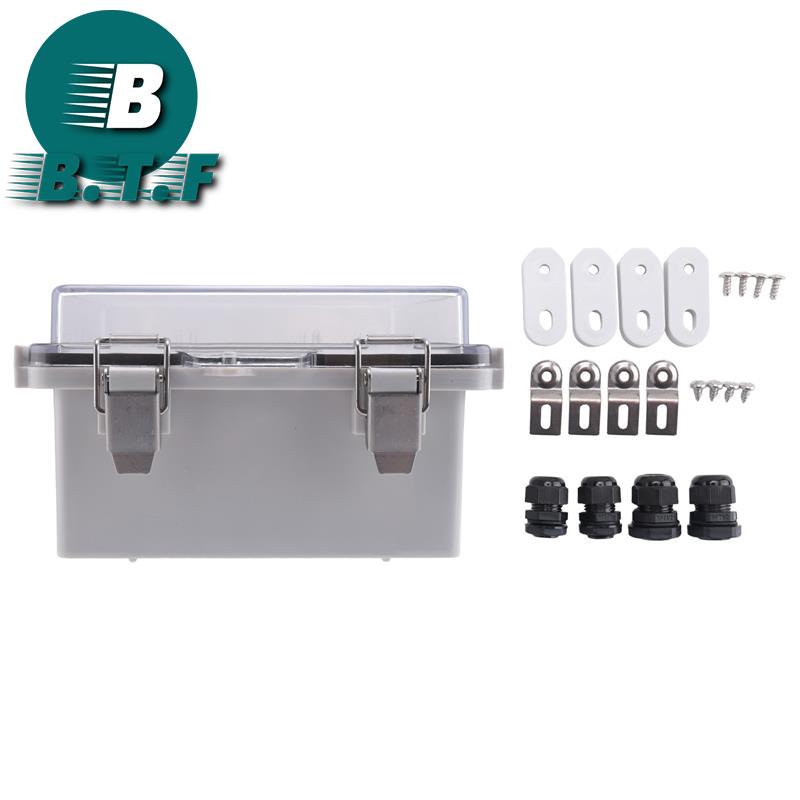 B.T.F-Waterproof Outdoor Project ABS Plastic Junction Box Weatherproof Dustproof Enclosure with Hinged Cover, Mounting Plate