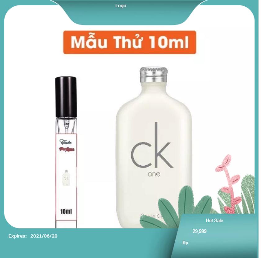 Chiết 10ml Nước hoa CK One - nước hoa chiết 10ml thơm lâu