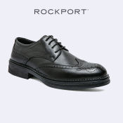 Rockport Leather Black Garett Wingtip Tan Havane Mens Shoes