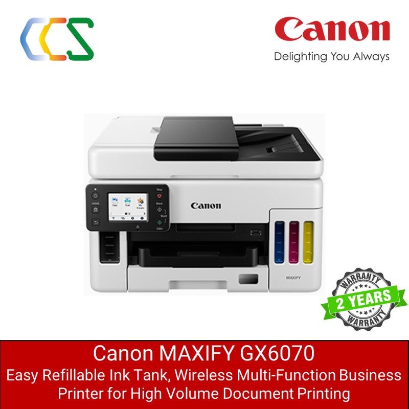[Local Warranty] Canon MAXIFY GX6070 Easy Refillable Ink Tank, Wireless Multi-Function Business Printer for High Volume Document Printer GX6070 ***FREE GIFT $30 voucher PROMO PERIOD TILL 5 Sep 2021, Last Date of Redemption 18 Sep 2021 Singapore