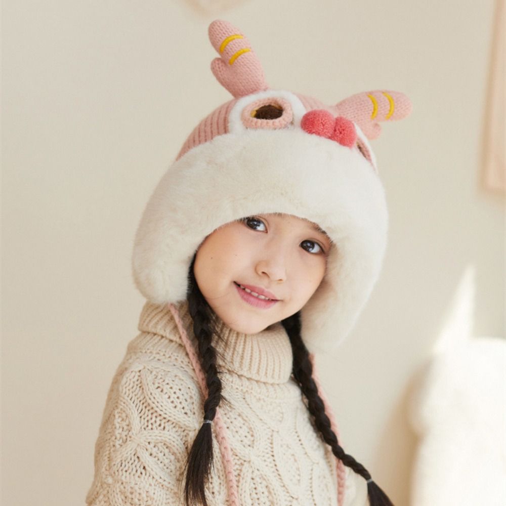 LIANLA Hairball New Year Lion Cap Chinese Style Embroidery Cap Kids Beanie