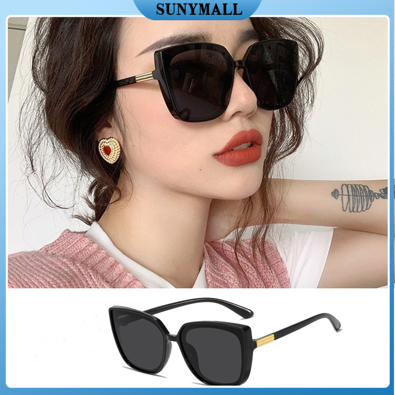 SUNYMALL Quảng Trường Kính Mát Retro Kính Râm AntiUN Mắt Kính Nữ To Lớn Kính Đen Kính Râm Nam Kính Thời Trang Nữ