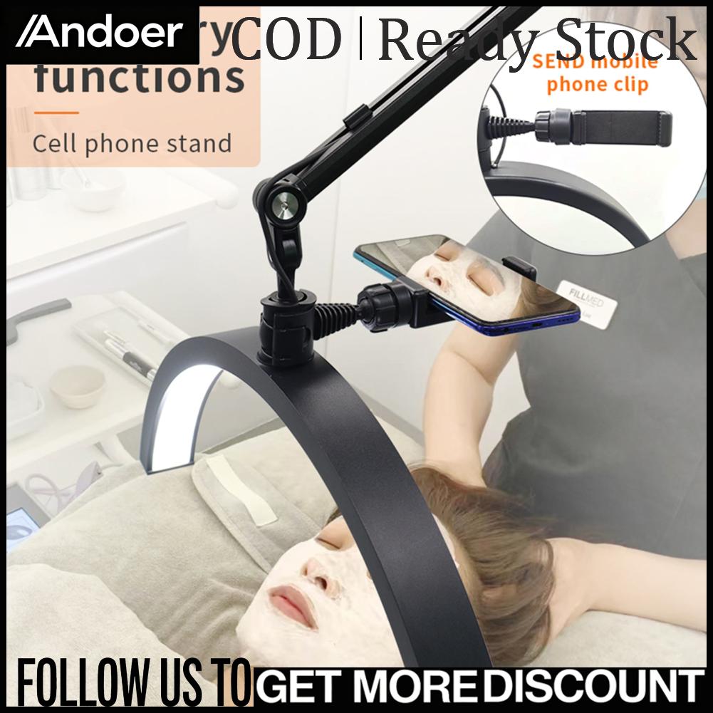 Andoer 36W Floor LED Video Light Half Moon Shaped Fill Light 3200K to 5600K Dimmable with Telescoping Metal Stand Phone Clip and Remote Control for Beauty Salon Makeup Live Streaming ราคา 3,027 บาท*ส่งฟรี