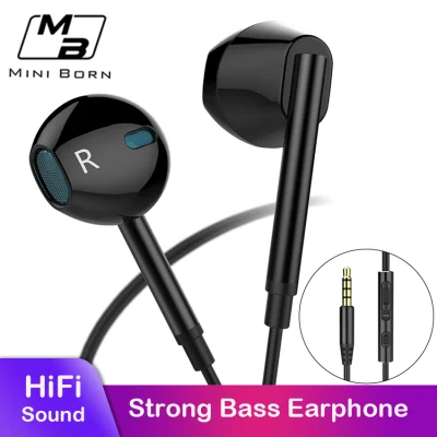 Mini Born In Ear Headphones Earphone Headset Wired Earbuds Noise Cancelling HIFI Sound Quality Wired No Ear Pain Earphone HIFI Subwoofer Headset with HD Microphone